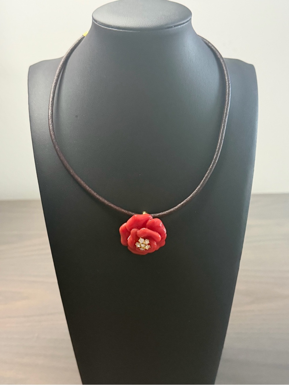Nolan Miller Floral Pendants with Leather Necklace